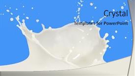  Presentation with milk splashing - Colorful slide deck enhanced with splashing milk isolated on blue backdrop and a  colored foreground