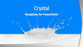  Presentation with milk splashing - Beautiful PPT theme featuring splashing milk isolated on blue background backdrop and a gray colored foreground