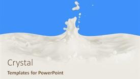  Presentation with milk splashing - Presentation design having splashing-milk-isolated-on-blue background and a sky blue colored foreground