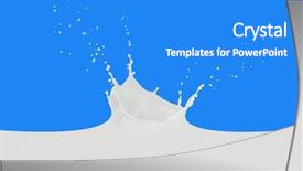  Presentation with milk splashing - Presentation theme having splashing milk isolated on blue background and a cobalt blue colored foreground