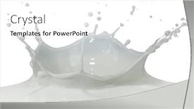  Presentation with milk splashing - Presentation design enhanced with splashing-milk-isolated-on-white background and a white colored foreground