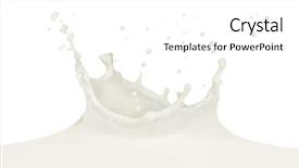  Presentation with milk splashing - Presentation featuring splashing milk isolated on white background and a  colored foreground