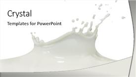  Presentation with milk splashing - Cool new presentation theme with splashing milk isolated on white backdrop and a  colored foreground