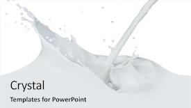  Presentation with milk splashing - Presentation theme enhanced with forged products are on the table in the forge workshop background and a wine colored foreground.