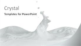  Presentation with milk splashing - Slides featuring splashing-milk-isolated-on-white background and a white colored foreground