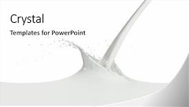  Presentation with milk splashing - Slide deck with splashing milk isolated on white background and a white colored foreground