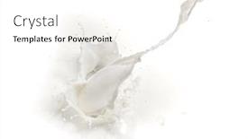 Presentation with milk splashing - Theme having splashing-milk-on-white-background background and a cream colored foreground