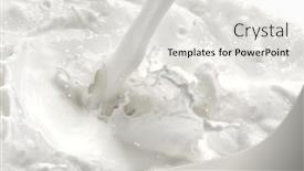  Presentation with milk splashing - Audience pleasing presentation design consisting of splashing-milk-on-white-background backdrop and a light gray colored foreground