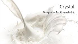  Presentation with milk splashing - PPT theme featuring splashing-milk-on-white-background background and a white colored foreground