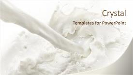  Presentation with milk splashing - PPT theme enhanced with splashing milk on white background background and a cream colored foreground