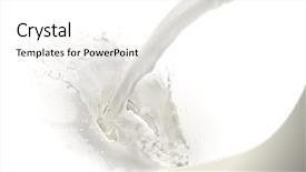  Presentation with milk splashing - PPT theme enhanced with splashing milk on white background background and a white colored foreground