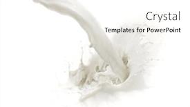  Presentation with milk splashing - Presentation theme enhanced with splashing-milk-on-white-background background and a white colored foreground