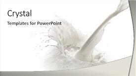  Presentation with milk splashing - Slide deck with splashing milk on white background background and a white colored foreground
