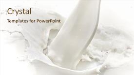  Presentation with milk splashing - Cool new presentation theme with splashing milk on white background backdrop and a sky blue colored foreground
