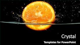 Presentation with fruit water - Slide deck consisting of splashing orange fruit into water background and a  colored foreground