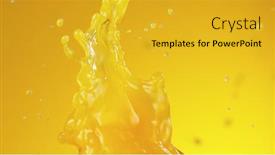  Presentation with orange juice - Presentation design featuring splashing-orange-juice-freeze-motion background and a gold colored foreground