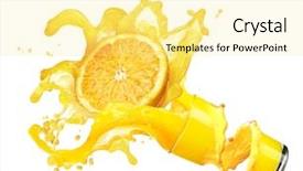  Presentation with orange juice - Presentation having splashing orange juice with oranges background and a blonde colored foreground