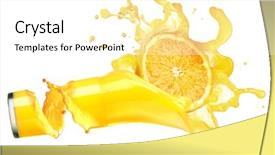  Presentation with white pigeon against the blue - Cool new slide deck with splashing orange juice with oranges backdrop and a white colored foreground