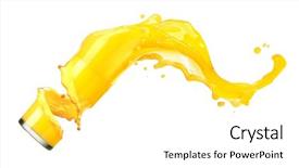  Presentation with orange juice - Presentation design having splashing orange juice with oranges background and a white colored foreground