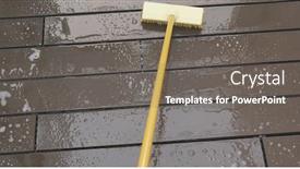  Presentation with splashing - Colorful presentation enhanced with splashing water and brushing on floor backdrop and a gray colored foreground