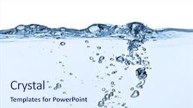  Presentation with splashing - Amazing slides having splashing-water-with-bubbles-shot backdrop and a sky blue colored foreground