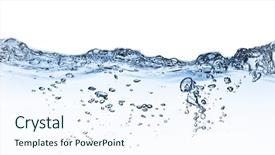  Presentation with splashing - Beautiful PPT layouts featuring splashing water with bubbles shot backdrop and a sky blue colored foreground