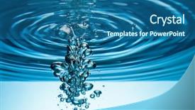  Presentation with water droplet - Beautiful theme featuring splashing water with bubbles underwater backdrop and a ocean colored foreground