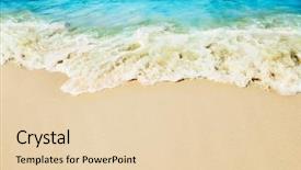  Presentation with seashore - PPT theme having splashing waves on the seashore background and a lemonade colored foreground