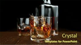  Presentation with whiskey - Presentation enhanced with splashing-whiskey-from-glass background and a tawny brown colored foreground