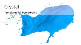  Presentation with paint splatter - PPT theme with splatter - blue paint splash isolated background and a white colored foreground