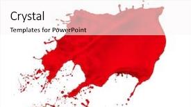  Presentation with paint brush brash and red - Slides having splatter - red paint splash isolated background and a white colored foreground