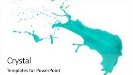  Presentation with paint splatter - Beautiful PPT layouts featuring splatter - turquoise paint splash isolated backdrop and a white colored foreground