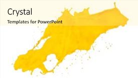  Presentation with paint splatter - Colorful theme enhanced with splatter - yellow paint splash isolated backdrop and a yellow colored foreground