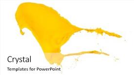  Presentation with paint splatter - PPT theme having splatter - yellow paint splash isolated background and a white colored foreground