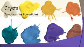  Presentation with collection agency - Presentation theme featuring splatter paint - collection of colored splashes background and a yellow colored foreground