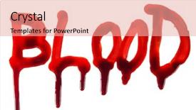  Presentation with blood - PPT layouts with splattered blood stains on white background and a coral colored foreground