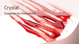  Presentation with blood - Slides with splattered blood stains on white background and a lemonade colored foreground