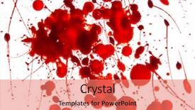  Presentation with blood - PPT theme having splattered blood stains on white background and a coral colored foreground