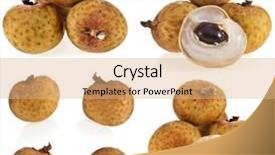  Presentation with fruit - Cool new PPT theme with woman showing presenting long haired fashion girl uses hands to indicate area of frame copy space for product graphic video or text presentation advertisement concept studio shot isolated on white backdrop and a sky blue colored foreground