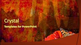  Presentation with grunge flower - Cool new slide deck with splen - grunge background flower butterfly backdrop and a tawny brown colored foreground