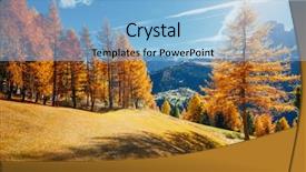  Presentation with tourist - Slides having splendid autumn landscape in val background and a light blue colored foreground