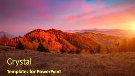  Presentation with rolling hills - Audience pleasing slide set consisting of splendid-autumn-scene backdrop and a tawny brown colored foreground