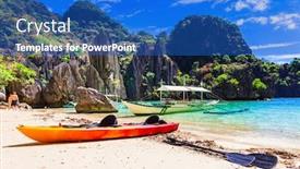  Presentation with philippines - Amazing slide deck having splendid-exotic-nature-of-el backdrop and a teal colored foreground