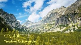  Presentation with inspiring - Slides with splendid-green-alpine-valley-surrounded background and a tawny brown colored foreground