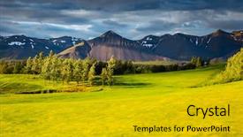  Presentation with golf course - Beautiful theme featuring splendid iceland landscape with golf backdrop and a gold colored foreground