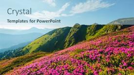  Presentation with earth day - Presentation design featuring splendid-landscape-in-sunny-summer background and a sky blue colored foreground