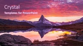  Presentation with colorful sunrise borobudur temple - Audience pleasing slide deck consisting of splendid-landscape-with-colorful-sunrise backdrop and a violet colored foreground