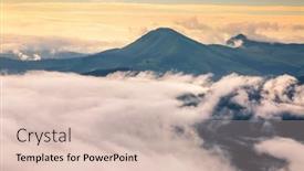  Presentation with green beauty - Slide deck featuring splendid-mountain-valley-is-covered background and a lemonade colored foreground