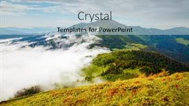  Presentation with green earth - Slides enhanced with splendid-mountain-valley-is-covered background and a light blue colored foreground