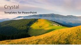  Presentation with inspiring - PPT theme consisting of splendid-scene-of-rolling-countryside background and a light gray colored foreground